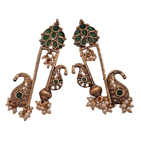 Peacock Earrings with Pearls and Gold Plated Charms, Gold (B0D5TM7HCP) Amazon Price History, Amazon Price Tracker