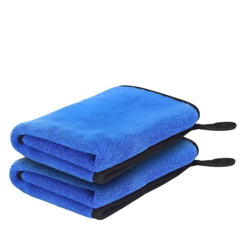 Image of Btag Microfiber Cleaning Cloth, 30x40 cms 600 GSM | Highly Absorbent,Lint and Streak Free, Multi-Purpose Wash Cloth for Kitchen,Car,Window,Stainless Steel,Silverwear(Dark Blue 30x40cms) Pack of 2