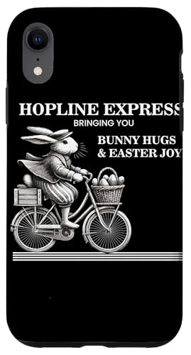 Pascua Hopline Express Bunny Hugs Joy Vintage Carcasa para iPhone XR