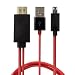 Epicdealz 6.5 Feet(Both MHL to HDMI and USB Power Cable) MHL 11 Pin Micro USB to HDMI Adapter Cable 1080P HDTV for Samsung Galaxy S5, S4, S3, Note 3, Note 2, Galaxy Tab 3 8.0, Tab 3 10.1, Tab Pro, Galaxy Note 8, Note Pro 12.2(NOT for Tab 3 7.0, Note 10.1, Note 3 N9008V) (Red)