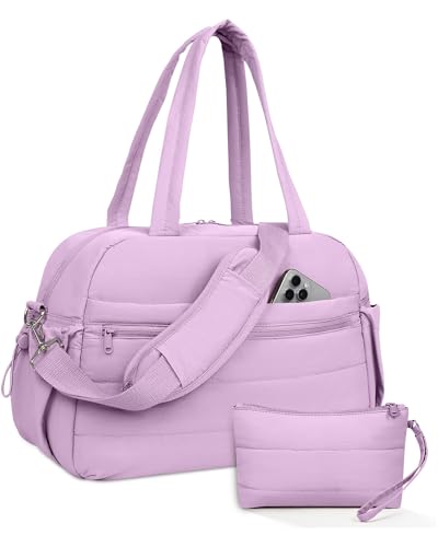 Urbanstand Lightweight Travel Duffel Bag for Women TSA Friendly Carry On Weekender with Wet Pocket for Gym Work Yoga Fitness - Purple