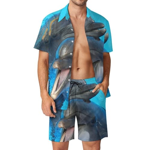 Chemise Hawaïenne Homme Ensemble Short et Pantalon de Plage Fluide Contre la Chaleur Été S