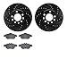 Dynamic Friction Company Front Brake Rotors-Drilled and Slotted-Black with 5000 Euro Ceramic Brake Pads 8602-65012