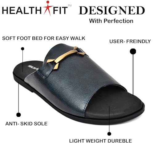 Image of HEALTH FIT Extra Soft Comfortable Traditional Ethnic Chappal /Slippers Wedding & Festive Sliders for Gents /Boys Lightweight flexible TPR sole & Easy-to-wear slip-on design cushioned for Men HF7017