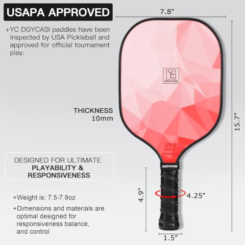 Image of YC DGYCASI Pickleball Paddles Set of 2 USAPA Approved Pickleball Set 2026
