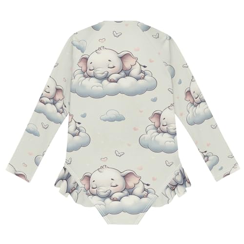 Image of Girls One Piece Swimsuits Long Sleeve Swimsuit Zipper Bathing Suits Swimwear