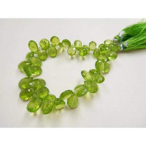 World Wide Gems Beads Gemstone Natural Perit Briolettes Faceted Perit,Perit Pear,Perit Strand,perit briolette,perit for Jewelry Making DIY Beads 8 INCHES 6X9-7X10 MM Code-HIGH-44512