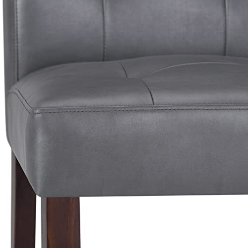 Simplihome Andover 19 Inch Contemporary Parson Dining Chair (Set Of 2) In Stone Grey Vegan Faux Leather, For The Dining Room #TOP4
