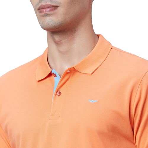 Image of Park Avenue Slim Fit Pure Cotton Print Pattern Polo Neck Casual T-Shirt