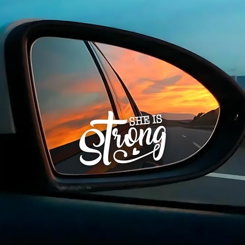 Image of She is Strong Customize Decal Inspiration Bible selflove | Water Bottle Window Decals Vinyl Waterproof Car Decal Car Accessories