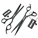 7.0 Inches Professional hair cutting thinning scissors set with razor (Black)