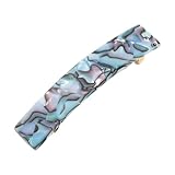 Light Blue Hair Barrette for Thin Hair, Classic Rectangle French Barrette for Women, Lightweight and Comfortable, Strong Hold, South Sea Faux Shell | France Luxe