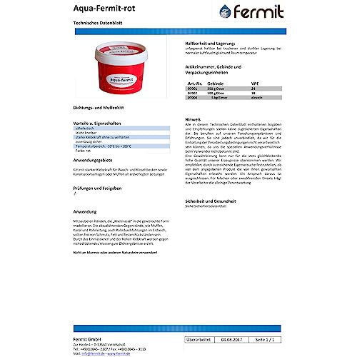 Aqua Fermit 7001 Dichtungs- und Muffenkitt 250g