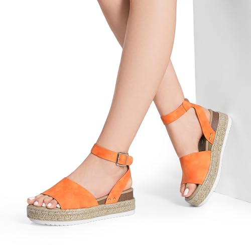 Image of DREAM PAIRS Women's Platform Espadrilles Casual Ankle Strap Wedge Sandals Comfortable Dressy Summer Shoes