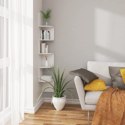 Étagère d'angle gain de place pour meubler un petit studio