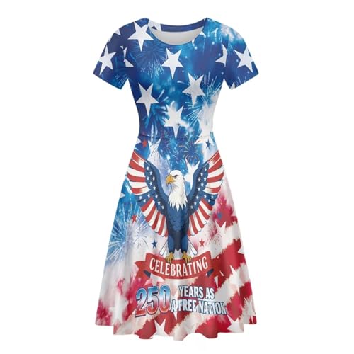 Image of POLERO Sunflower Dress for Women Floral Summer Dresses Short Sleeve Casual Sundresses Midi Dresses