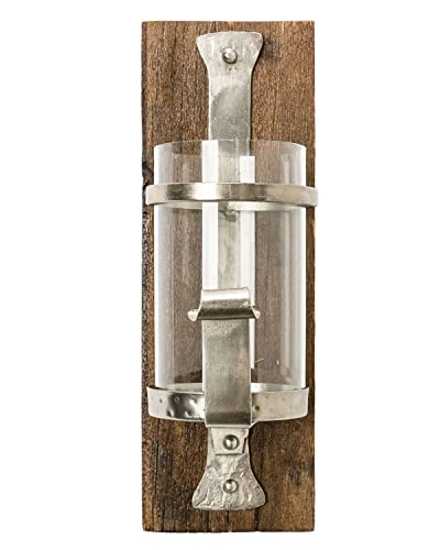 Pureday Wandkerzenhalter Wood rustikal Pinienholz Eisen Braun - 3