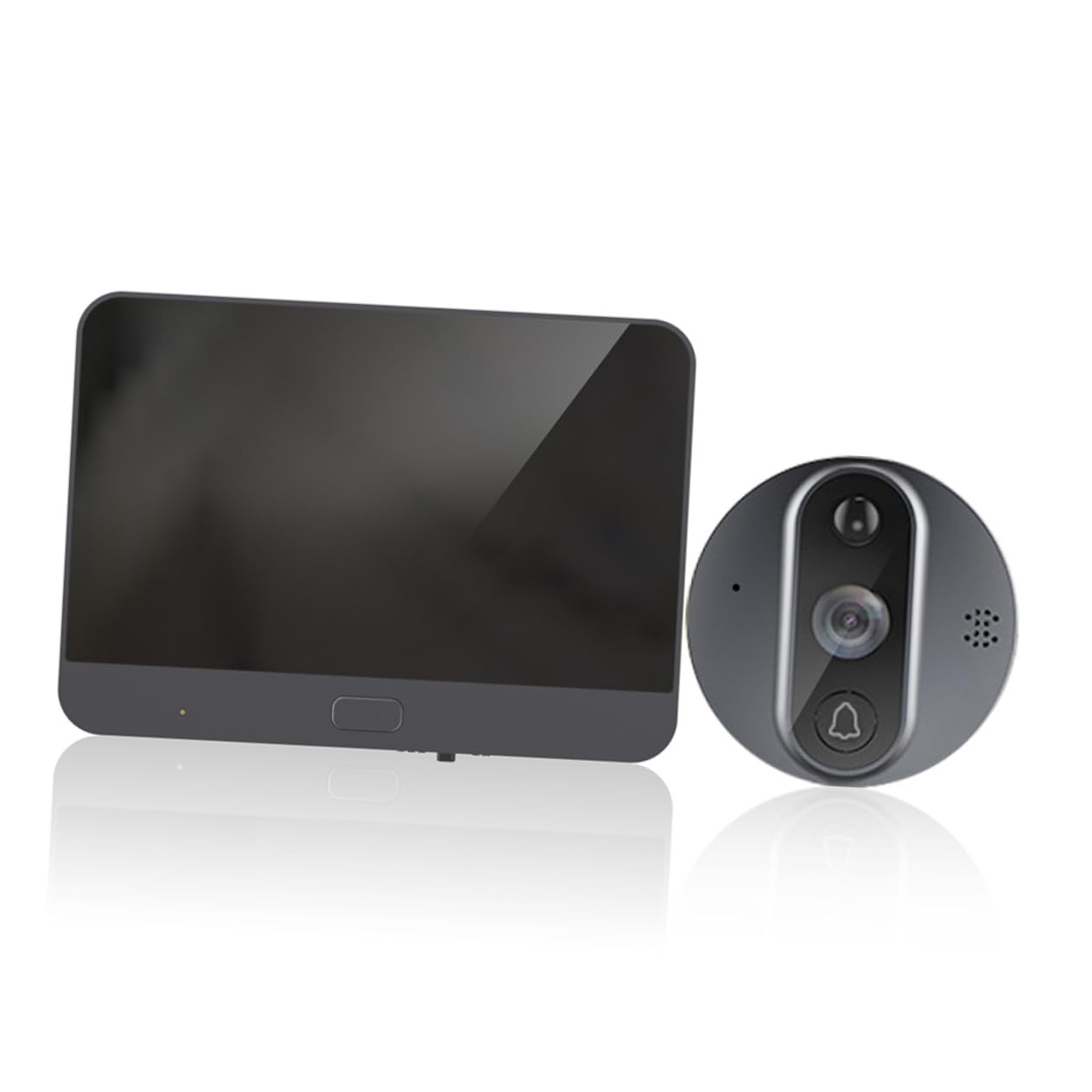 Sonnette vidéo intelligente WiFi en alliage de zinc et écran 4,3 pouces pour surveillance gris