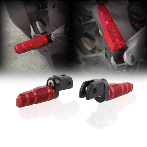 Für Triumph Street Twin 900, Speed Twin 900, 1200, Street Triple 765 R, S, RS, 675 R, RX: Vordere Fußrasten, Fußrasten, Pedale Fußstützen(Red)