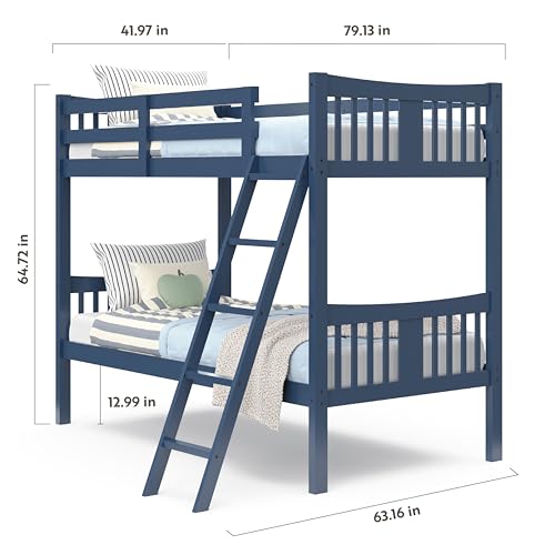 Image of Storkcraft Caribou Twin-Over-Twin Bunk Bed, Navy