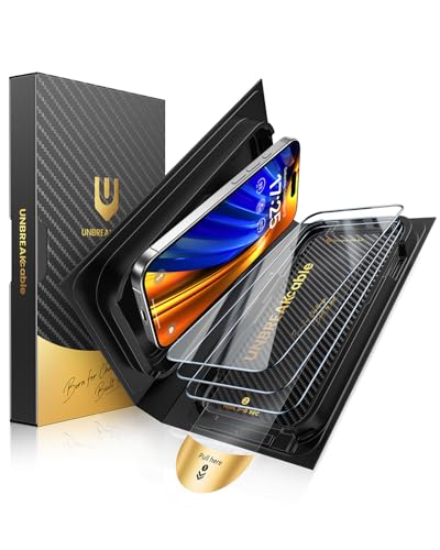 UNBREAKcable iPhone 16 Pro Max Screen Protector [3-Pack], Tempered Glass with Auto-Align Tech for Easy Install, 9H+ Hardness, Anti-Fingerprint, Ultra-Clear, Full-Coverage Protection, 6.9-Inch