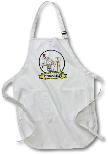 Miniatura 2 de 3dRose Apr _ _ _ _ _ _ _ _ _ _ 103180 _ _ _ _ _ _ _ _ _ _ fina de 2 Funny Worlds Greatest Artista Pintor cartoon-medium longitud delantal con bolsa