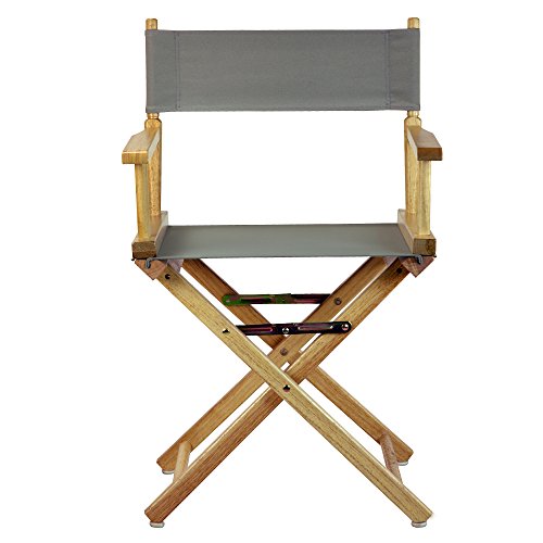Casual Home 18" Director's Chair Natural Frame with Grey Canvas