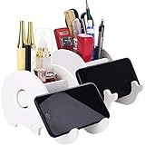 IEIK 2 Set DIY Pencil Holder, Cute Elephant and Dolphin Pen Cup with Smartphone Stand, White Pen...