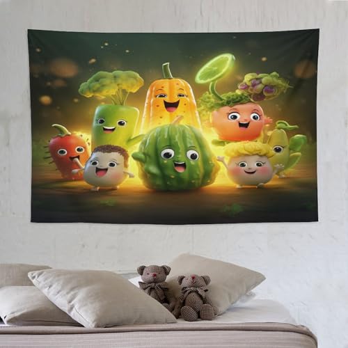 Tenture légumes PAZZK déco bohème pour studio et grand salon lumineux