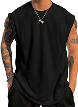 Mens Tank Tops Sleeveless Round Neck Polycotton Vest for Gym, Running and Outdoor