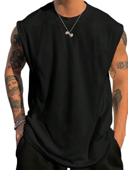 Image of Imsa Moda Polycotton Tank Tops Sleeveless Round Neck T-Shirt for Men