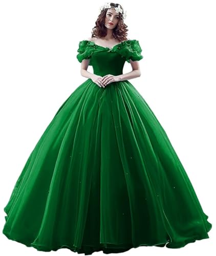Image of Women's Off Shoulder Quinceanera Ball Gowns Masquerade Princess Long Prom Formal Evening Party Dress