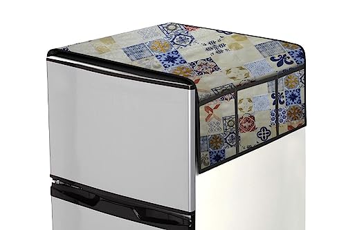 Image of Stylista Refridgerator top Cover Suitable for Samsung RT28C3452CU /HL, 236 Liter Fridge, Dimension (WXD) 65x111 CM, Mosaic Pattern Yellow