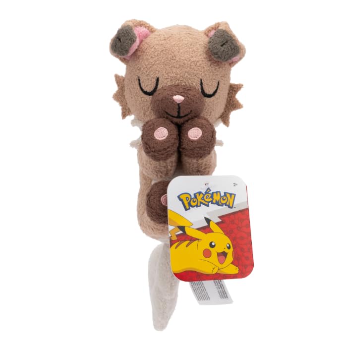 Pokémon Pokemon Plush 12 cm Sleeping Rockruff - Brown/White - Official Stuffed Toy for Children 2+ Years