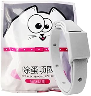BANAN Flea and Tick Collar for Cats/Dogs 1 Count White Soft & Flexible Rubber Flea and Tick Collar for Small Pets flea & tick collar for dogs to medium dogs