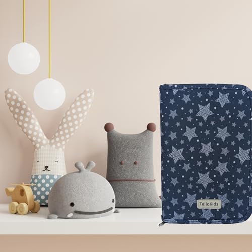 Miniatura 5 de Tailokids Portadocumentos Bebé Para Cartilla Sanitaria - Regalo Bebe Recien Nacido Niño O Niña - Porta Documentos Para Bebes Para Bolso Carro Bebe Noche De Estrellas