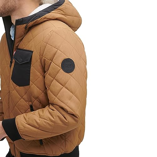 Image of LEVI'S Men's Levi's Men's Diamond Quilted Sherpa Lined Bomber Jacket