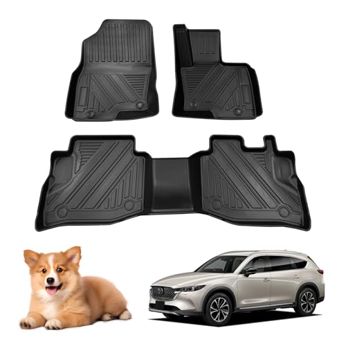Antsvnn フロアマット(1+2列目)適用マツダ CX-8 KG2P 専用 2019年12月-現行 Mazda CX-8 フロアマット 3D立体構造TPE製 全天候防水 防汚 簡単洗浄 取付簡単 耐摩擦 抗菌効果 滑り防止 保護パーツ カー用品 黒色