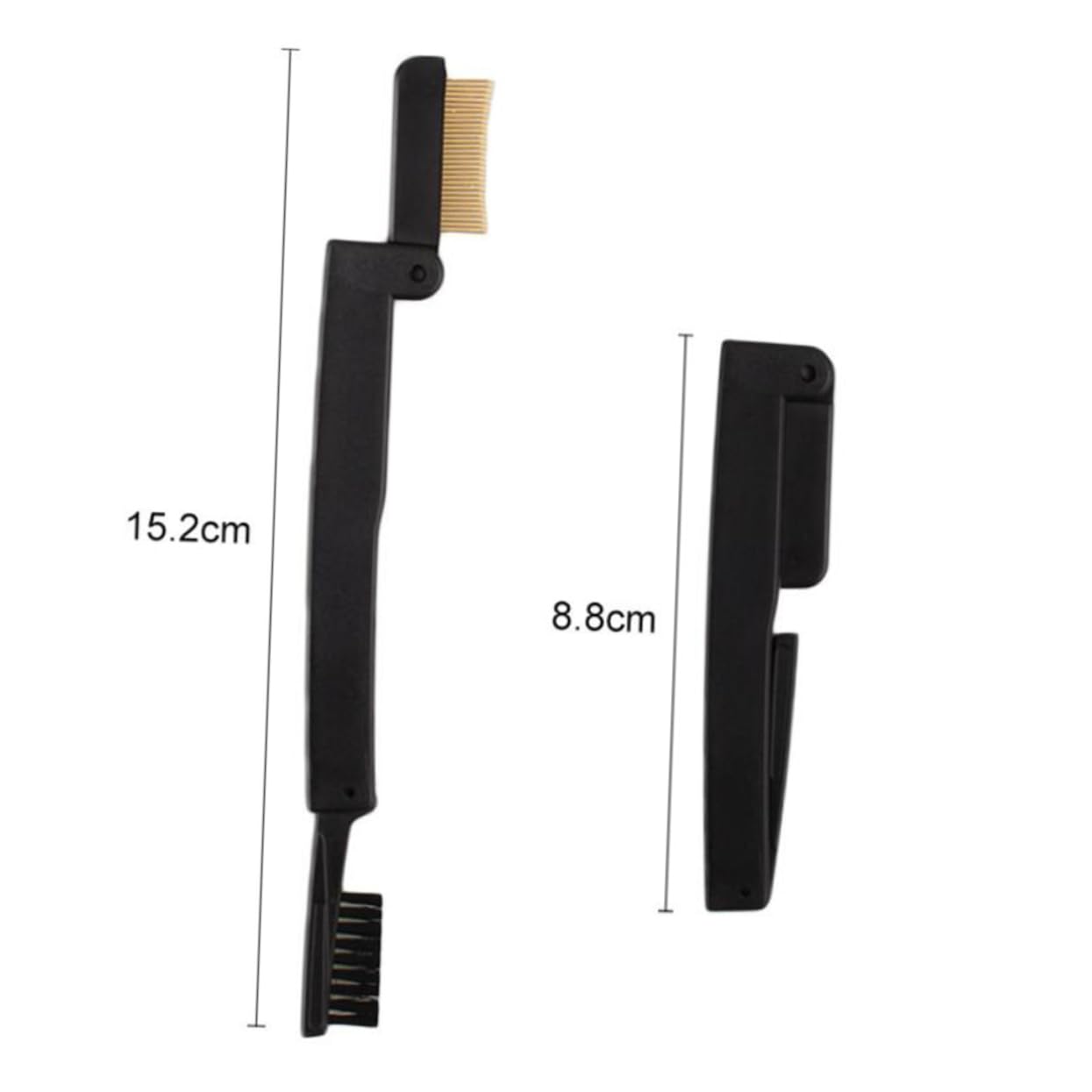 SOESFOUFU Portable Folding Eyebrow Brush 2-in-1 Eyelash Brow Comb Long-lasting for Travel