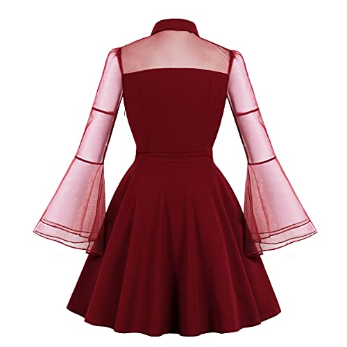 Image of Women's Vintage Polka Dot 1950s Audrey Retro Rockabilly Prom Dress 50's 60's A-Line Cocktail Party Swing Dress