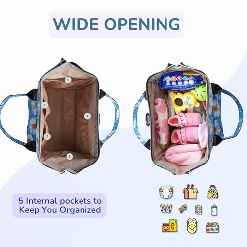 Image of MAMMA Diaper Bag for mothers for travel | Small Baby Bag for mother Travel, 3 ways carry | Mini Diaper Bags for Mom for Travel, Waterproof Baby Diaper Bag for mother carry with 9 months warranty