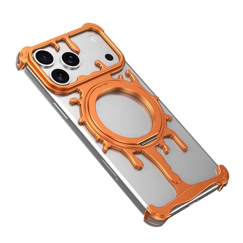 Coque iPhone 17 Pro en alliage d'aluminium sans cadre à dissipation thermique et anneau rotatif