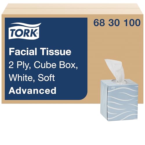 Image of Tork Soft Facial Tissue Cube Box White, Advanced, 2-Ply, 36 x 86 Sheets, 6830100
