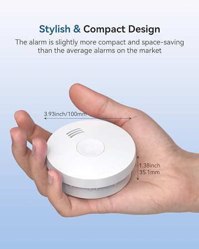 Image of SITERWELL Smoke Detector, Smoke Alarm 10 Year Battery with Photoelectric Sensor, Fire Alarm with Low Battery and Fault Warning for House and Bedroom, UL217 Listed, GS525A,1 Pack