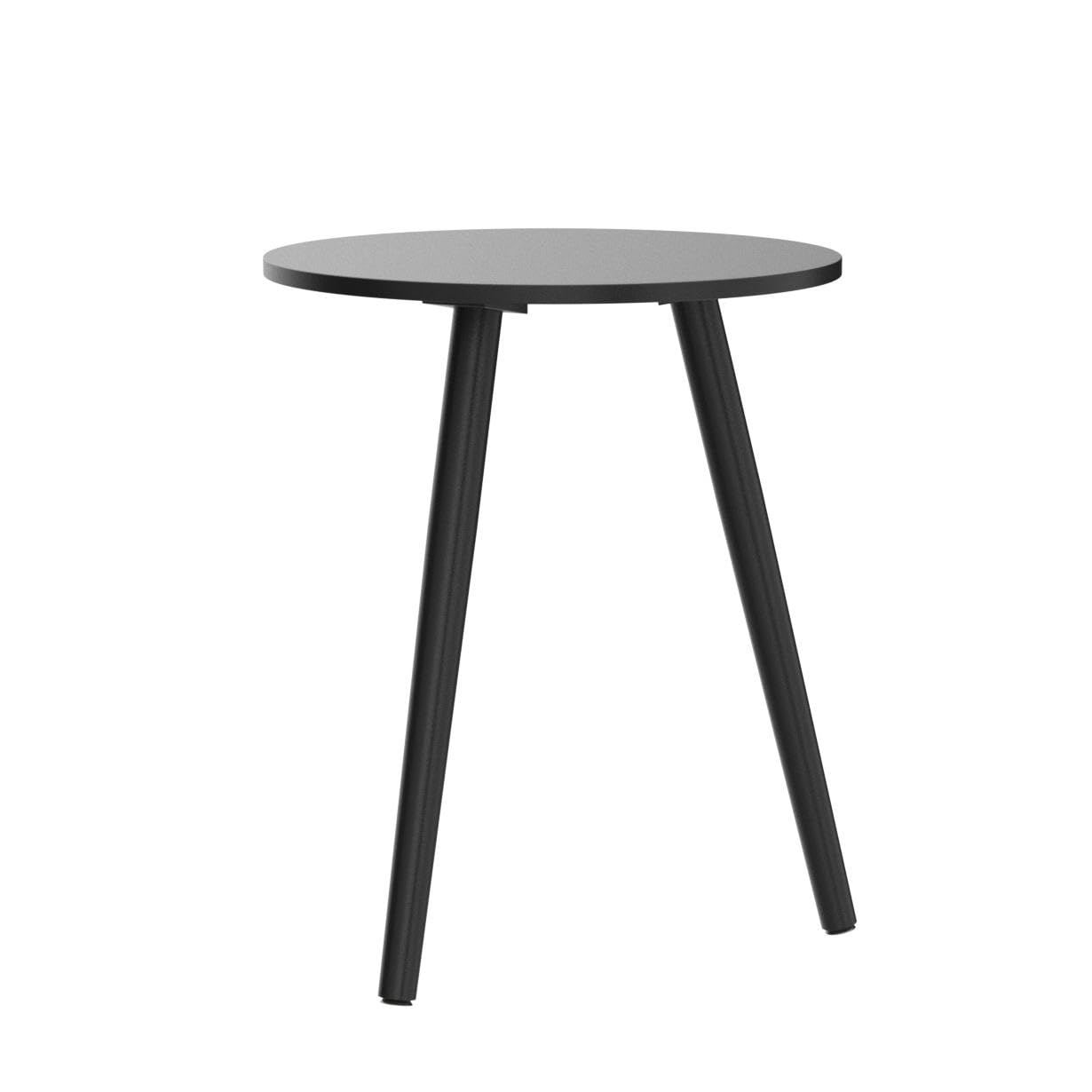 APICIZON Tavolino nero, tavolino rotondo, tavolino per soggiorno, camera da letto, spazio ridotto, comodino in legno, facile da montare, 42(P) x 51(H) cm