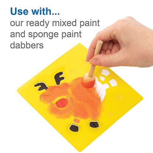 Baker Ross Ef298 Christmas Stencils Set Of 6 - Festive Painting Crafts For Kids Personalization Art Activities #TOP3