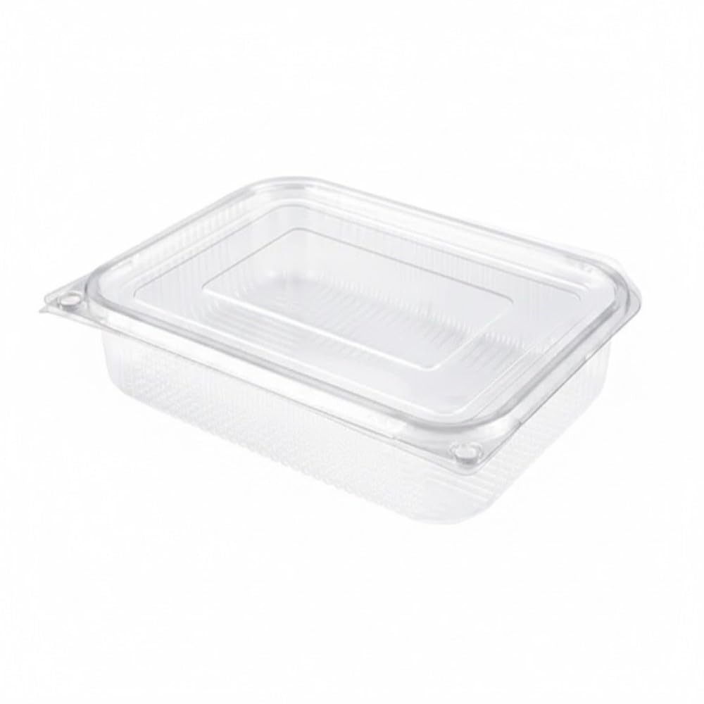 Generico set Vaschette per Alimenti con Coperchio attaccato Trasparenti in Pet VARIE MISURE Contenitori per Alimenti Riutilizzabili Chiusura ermetica (200 pz 195x145x50 mm 1300ml)