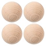 VICASKY Unbehandelte Runde Holzkugeln 6cm Wetterfeste Krocket und Golf Übungsbälle für Rasenspiele Outdoor Krocketbälle 4 Stück Selbstgemacht Bastelkugeln für Garten und Party