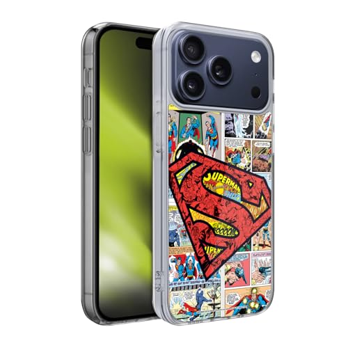 Head Case Designs Officially Licensed Superman DC Comics Oversized Logo Comicbook Art Gel Case [Military Grade Protection] Compatible with Apple iPhone 17 Pro and Compatible with MagSafe