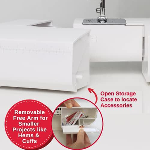 Image of SINGER M2100 8 Built Stitch Selection-Perfect for Beginners Made Easy Sewing Machine, White | 8 Built-in Stitches, 4-Step Buttonhole, Front-Load Bobbin, LED Light, Accessory Kit Included